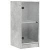 vidaXL Mobile con Ante in Vetro Grigio Cemento 35x37x75,5 cm