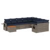 vidaXL Set Divani da Giardino 10 pz con Cuscini Grigio in Polyrattan