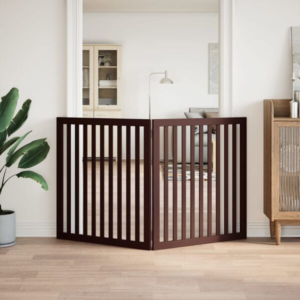 vidaXL Cancello Cani Pieghevole 2 Pannelli Marrone 160cm Legno Pioppo