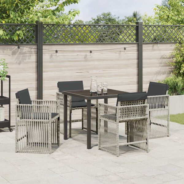 vidaXL Set da Pranzo per Giardino 5 pcs Grigio chiaro