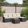 vidaXL Set Divano da Giardino con cuscino 6 pcs Nero polyrattan