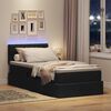 vidaXL Letto con contenitore e LED con led Nero 100 x 200 cm Tessuto