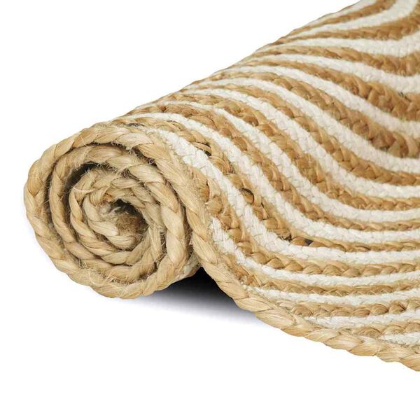 vidaXL Tappeto Naturale e Bianco 60 x 250 cm Juta