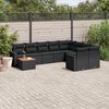 vidaXL Set Divani da Giardino 10pz con Cuscini in Polyrattan Nero