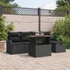 vidaXL Set Divano da Giardino 6 pcs Nero polyrattan
