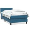 vidaXL Giroletto a Molle con Materasso Blu Scuro 100x220 cm in Velluto