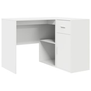 vidaXL Scrivania ad angolo con cassetto Bianco 102 x 88 x 75 cm