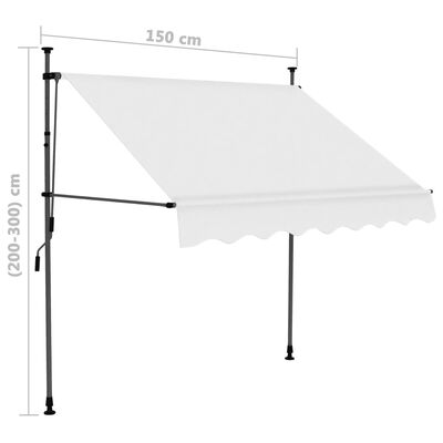 vidaXL Tenda da Sole Retrattile Manuale con LED 150 cm Crema