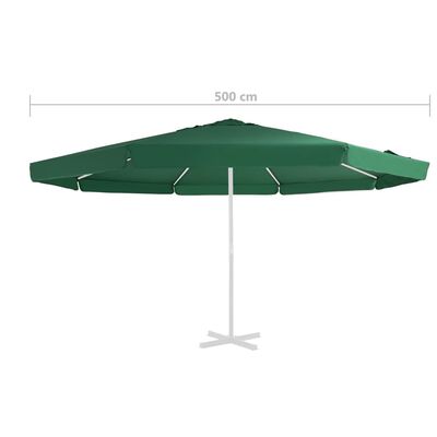 vidaXL Telo di Ricambio per Tenda da Sole Verde 500 cm
