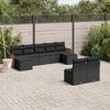 vidaXL Set Divani da Giardino 9 pz con Cuscini Nero in Polyrattan