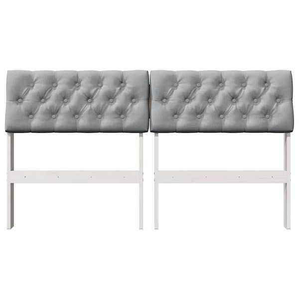 vidaXL Testiera imbottita Grigio chiaro 140 cm Pino massello
