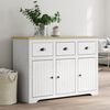 vidaXL Credenza BODO 115,5x44x80 cm Legno Massello Pino Bianco Marrone
