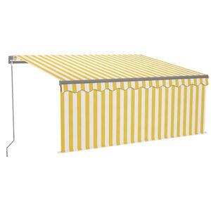 vidaXL Tenda Sole Retrattile Manuale Parasole LED 3x2,5m Gialla Bianca