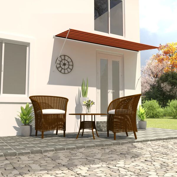 vidaXL Tenda da Sole Retrattile 300x150 cm Arancione e Marrone