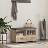 vidaXL Panca per ingresso con cuscino Rovere Sonoma 80 x 38 x 46 cm