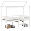 vidaXL Letto a Soppalco con Tetto Bianco 90x200 cm in Legno di Pino