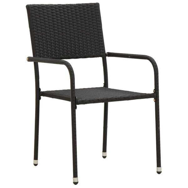 vidaXL Set da Pranzo per Esterni 9 pz in Polyrattan Nero