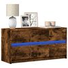 vidaXL Mobile Porta TV con LED Rovere Fumo 100x34x50 cm in Truciolato