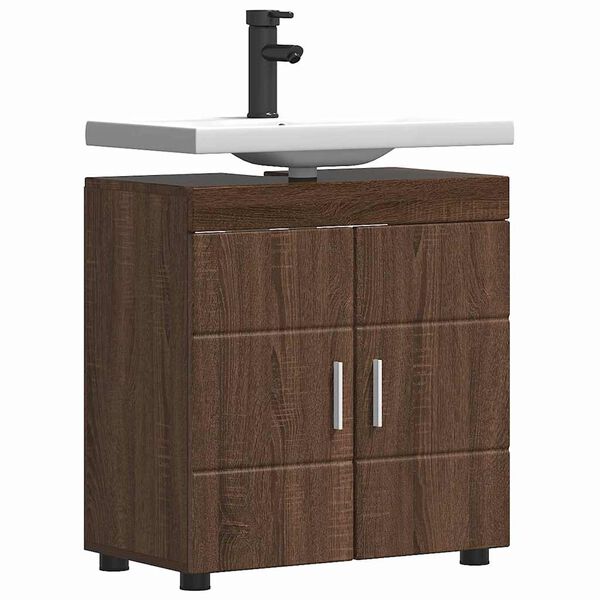 vidaXL Set di Armadi da Bagno TULUM Rovere Marrone 60 x 34 x 63 cm