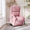 vidaXL Poltrona Alzapersona Massaggi Elettrica Reclinante Rosa Velluto