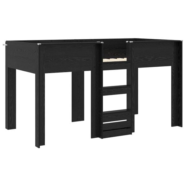 vidaXL Letto a Castello per Bambini Rovere Nero 100 x 200 cm