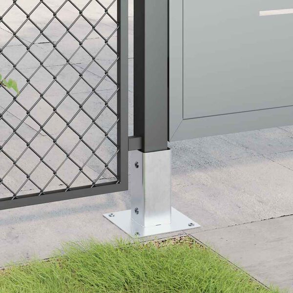 vidaXL Basi per Pali Quadrate 12 pz Argento 71x71 mm Acciaio Zincato