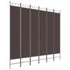 vidaXL Divisorio a 6 Pannelli Marrone 240x220 cm in Tessuto