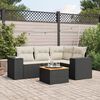 vidaXL Set Divani da Giardino 5 pz con Cuscini in Polyrattan Nero