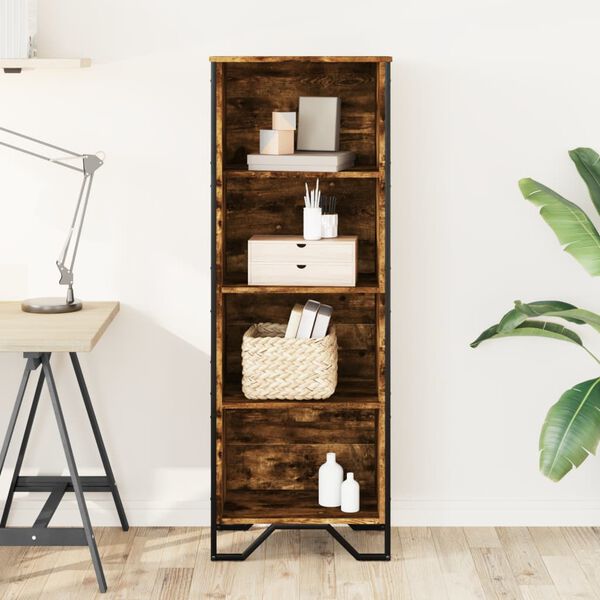 vidaXL Libreria Rovere Fumo 50x31x137,5 cm in Truciolato