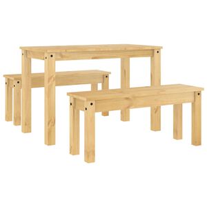 vidaXL Set da Pranzo 3 pz Panama in Legno Massello di Pino