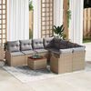 vidaXL Set Divano da Giardino 9 pcs beige e grigio chiaro
