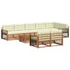 vidaXL Set di divani da esterno con cuscino 9 pcs Naturale e Crema