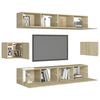 vidaXL Set di Mobili Porta TV 6 pz Rovere Sonoma in Legno Multistrato
