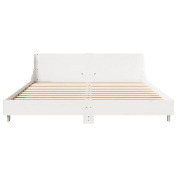 vidaXL Letto senza Materasso Bianco 160x200 cm Legno Massello di Pino