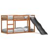vidaXL Letto Castello Scivolo Scala Marrone Cera 75x190 Massello Pino