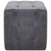 vidaXL Pouf 2 pz Grigio 30x30x30 cm in Similpelle Scamosciata