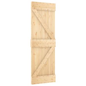 vidaXL Porta scorrevole NARVIK Naturale e Nero 70 x 210 cm (152,5 cm)