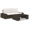 vidaXL Set Divani da Giardino 3 pz in Polyrattan Marrone