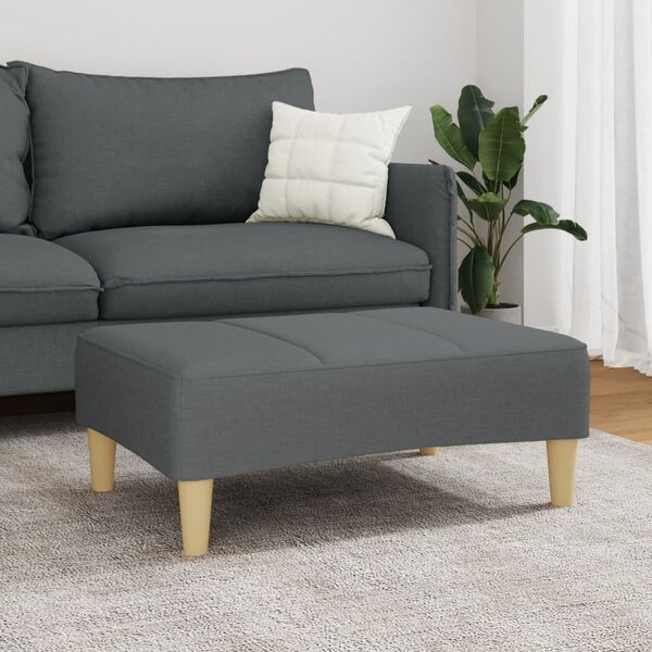 vidaXL Poggiapiedi Grigio Scuro 77x55x31 cm in Tessuto