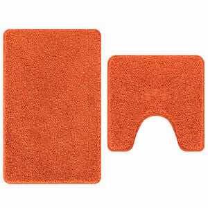 vidaXL Set di tappetini antiscivolo per il bagno 2 pz Arancione PP