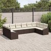 vidaXL Set Divano da Giardino 10 pcs Marrone e Crema polyrattan