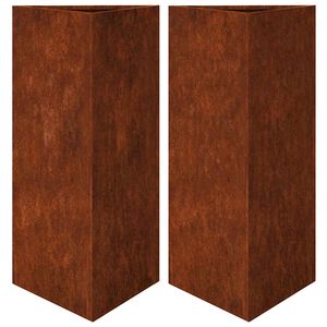 vidaXL Fioriere da Giardino 2 pz Triangolari 40x40x75cm Acciaio Corten