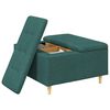 vidaXL Pouf contenitore Verde Scuro 80 x 80 x 45 cm Tessuto
