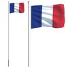 vidaXL Asta e Bandiera Francia 6,08 m Alluminio