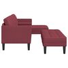 vidaXL Set di divani con cuscino 2 pcs Rosso Vino Poliestere