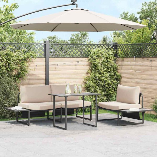 vidaXL Tavolo da Giardino Grigio 100 x 55 x 70 cm Acciaio e DPC