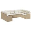 vidaXL Set Divano da Giardino 9 pcs Beige polyrattan