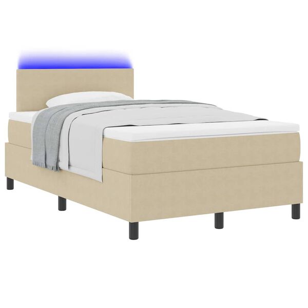 vidaXL Letto a Sorgente LED Grigio chiaro e bianco 120 x 190 cm