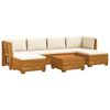 vidaXL 7 pz Set di divani da esterno Legno di Acacia Massello Marrone