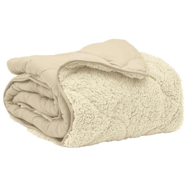 vidaXL Duvet Estivo Crema 135 x 220 cm Microfibra e Fleece Teddy